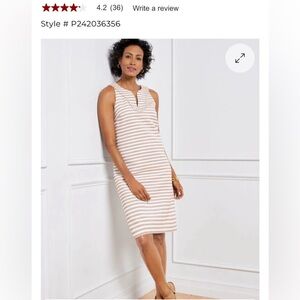 Talbots Rattan/White Sleeveless Shift Dress. Brand New With Tags!  Size 12